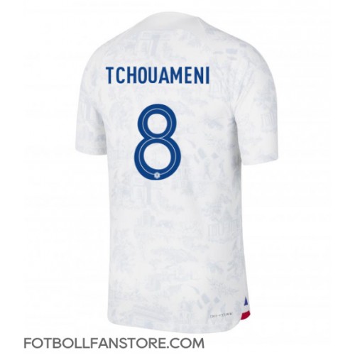 Frankrike Aurelien Tchouameni #8 Borta matchtröja VM 2022 Kortärmad Billigt